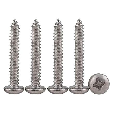 Drenky M4 Self Tapping Domed Head Screws M4 X 25 Placo Screw 304 Stainless Steel Deck Wood Cross Head Full Thread Fixings (1/5)