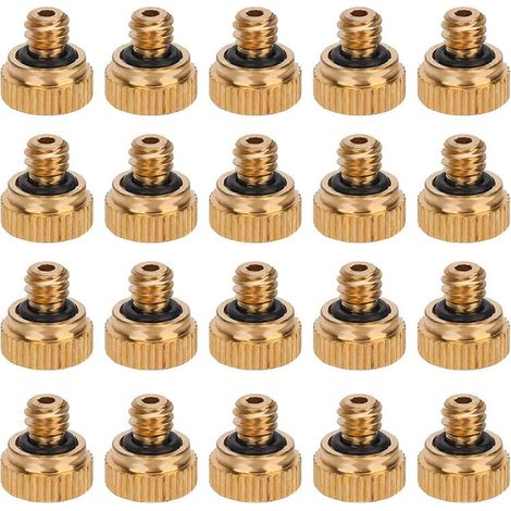 20 stuks messing vernevelingssproeiers, vernevelingssproeiers met schroefdraad voor 1/4 inch buis, geschikt voor buitenkoelsystemen, kassen, tuinaanleg en bevochtiging. (1/5)