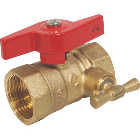 Vanne à sphère Double Femelle 1/2" A purge Manette papillon