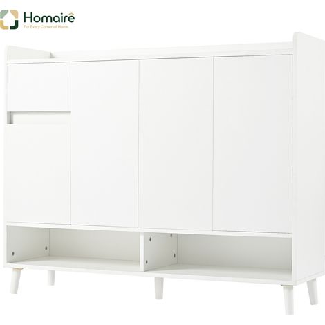 Flur- Garderobenschrank weiß aus Polyester 120 x 35 x 99 cm HOMAIRE (1/5)