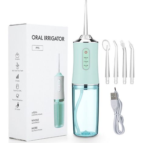 Nettoyeur dentaire professionnel hydropulseur buccal portable irrigateur oral, blanchissant les dents, nettoyant efficace, appareil de soin dentaire sans fil (1/5)