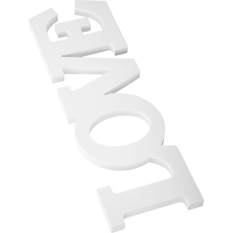 Lettres LOVE en bois peintes en blanc, décoratives pour les comptoirs de bars d'hôtels et les murs. (1/5)