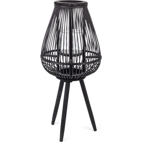 Outdoor Bambus Laterne mit drei Füßen Garten Dekoration h 78 cm