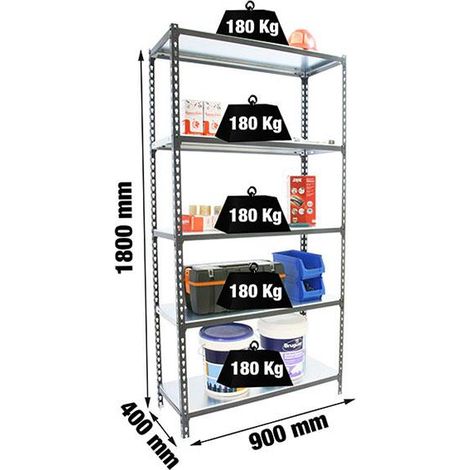 Simonrack Außenregal anthrazit 5 robuste Regalböden