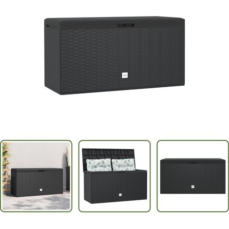 Rangement extérieur - Boîte de rangement de jardin Anthracite 114x47x60 cm (1/5)