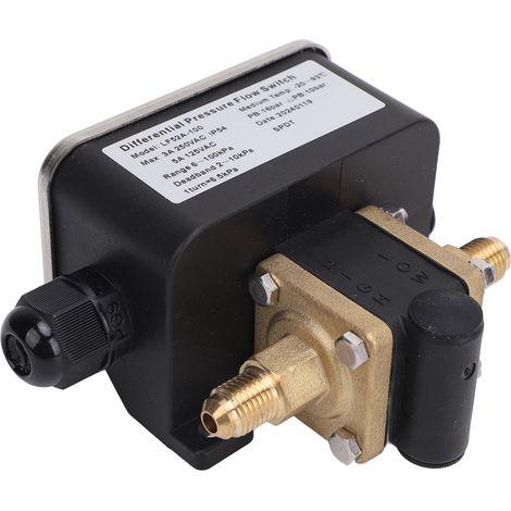 Pressostat différentiel réglable en acier inoxydable, 2 fils, 6-100 kPa, 125 V CA / 250 V CA (1/5)