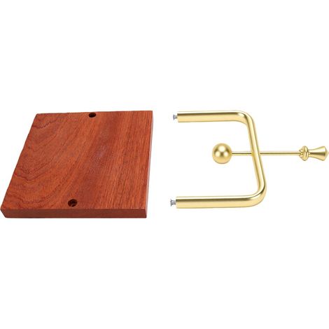 Porte-serviettes carré en bois doré, avec barre centrale en métal, idéal pour restaurants, cafés et maisons. (1/5)