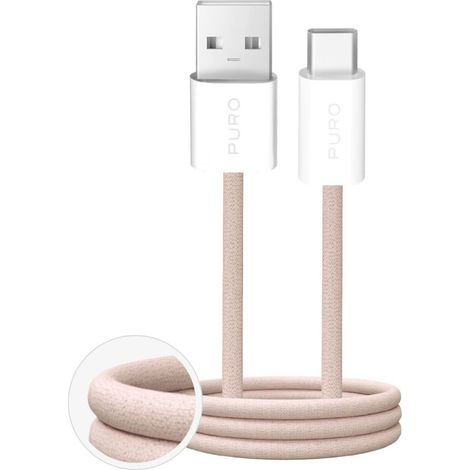 Cable trenzado USB-A - USB-C Fabrik de 10 W y 1,5 m - color beige (1/3)