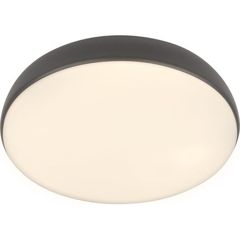 Plafonnier LED avec télécommande, intensité lumineuse variable, blanc chaud à blanc neutre, salon, chambre, 35x8,5cm, anthracite (1/5)