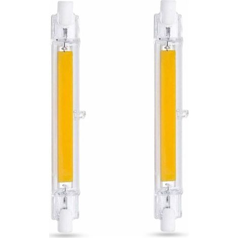 LED R7S 118 mm 10 W blanco cálido 3000 K 1000 lm R7S J118. Bombilla equivalente a halógena de 80 W o 100 W. No regulable. Bombilla LED R7S de 118 mm, delgada, con tecnología COB, para apliques o lámpa (1/4)