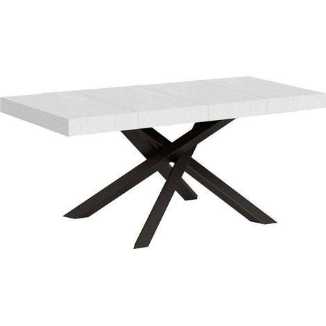 Tavolo allungabile 120/224x90 cm Volantis Premium bianco frassino gambe antracite (1/3)