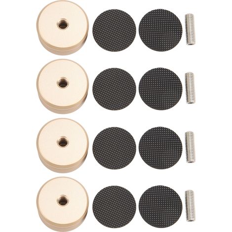Enceintes HiFi Pieds Isolateurs Amortisseurs Anti-Vibrations 39x24mm Aluminium avec Billes pour Subwoofer Ampli CD DVD IF4023G Or (1/5)