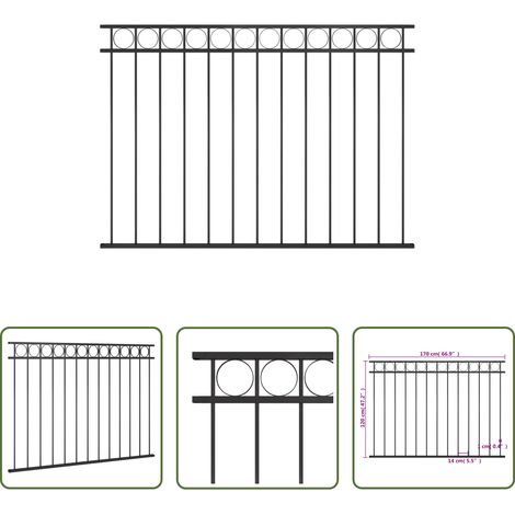 vidaXL Stahl - Zaunelement Assen Stahl 1,7 x 1,2 m Schwarz (1/5)