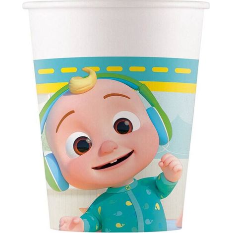Bicchieri di carta Cocomelon, 200 ml, 8 pezzi.