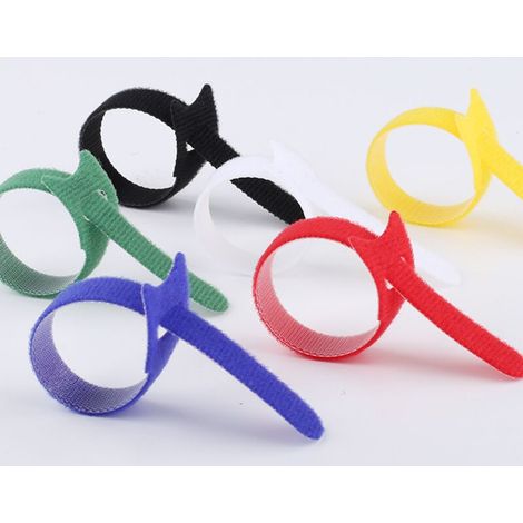 Lot de 120 Serre Câble Réutilisables en Nylon, [150 MM x 12 MM] Attaches de Câble Réglables à Crochet et Boucle, Gestion des Câbles pour Bureau, Maison, Jardin et autres - 6 Couleurs Mixtes
