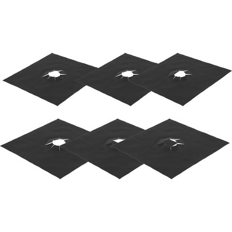 Lot de 6 protections pour brûleurs de cuisinière à gaz en PTFE, anti-salissures, résistantes à l'huile et réutilisables. (1/5)
