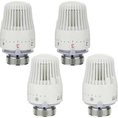 Thermostat-Heizkörperkopf 1 bis 5 Verstellfunktionen, Thermostat-Heizkörperventil mit Frostschutz, Thermostatventil für Büro und Zuhause, M30 x 1,5, weiß (1/5)