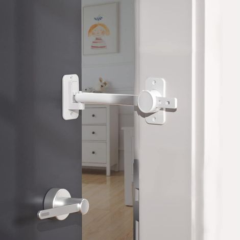 Protection anti-pincement pour porte sans perçage, bloque-porte sécurité bébé 90° blanc MK-008 (1/5)