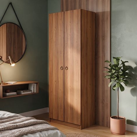 Armadio 2 Ante 90 cm H 247 cm noce antico Made in Italy (1/4)