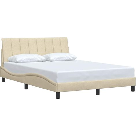 Estructura de cama sin colchón Hanko tela crema 120x200 cm vidaXL (1/5)