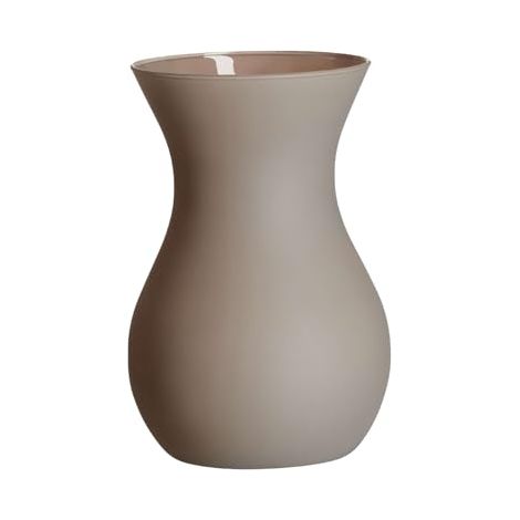 RITZENHOFF & BREKER ANNALENA - VASE DE TABLE MODERNE AVEC FINITION MATE DOUCE - VASE DÉCORATIF BOMBÉ EN VERRE - 18 CM - MARRON