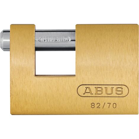 ABUS Mechanical Monoblock Brass Shutter Padlock 82/70mm ABU8270 Security Lock