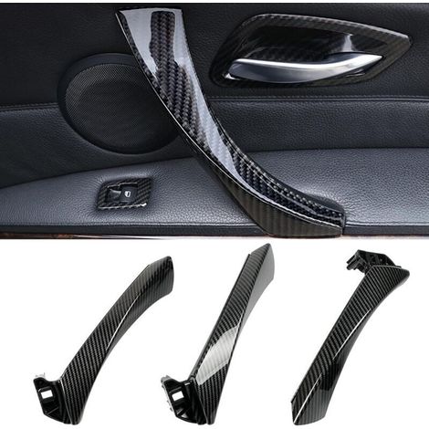 CCYKXA 3 Kit Compatible avec Poignée de Porte Arrière Gauche Intérieure bmw Série 3 E90 E91 E92 E93 Poigner de Porte Droite E90 E91 E92 E93 Poignée Intérieure+ Couvercle Extérieur-Fibre de Carbone (1/4)