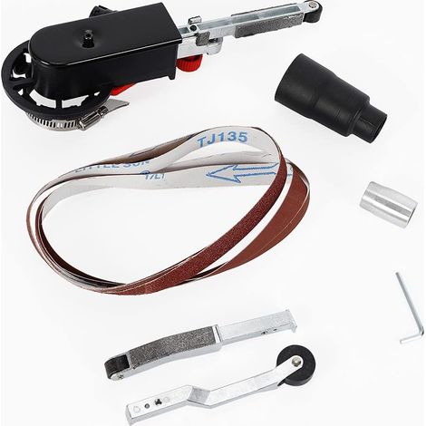 Lime électrique à bande - Lime à doigt électrique - 800 W - Ponceuse d'angle - Ponceuse pour bois - Mini adaptateur de bande abrasive Sander (1/5)