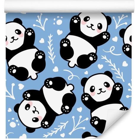 Papel pintado de osos panda para salón y dormitorio, 50x1000 cm. (1/5)