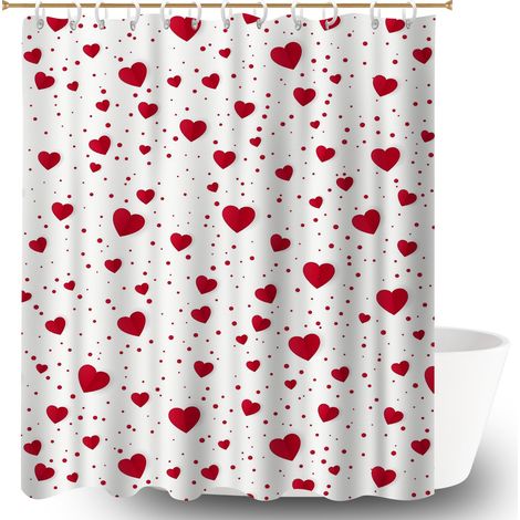 Rideau douche imperméable polyester 180x180 aéré protection douche pour une déco d’hiver réconfortante (1/5)