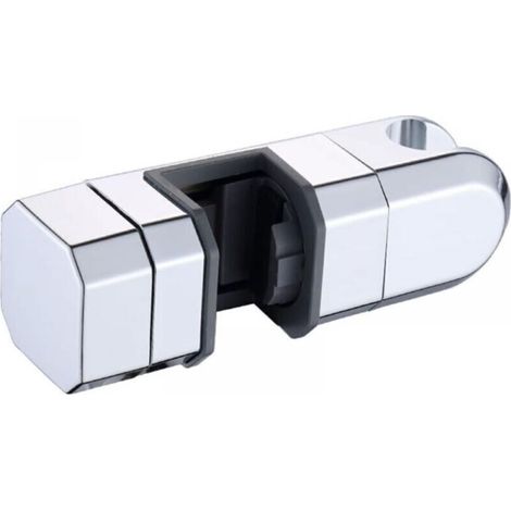 Supporto universale cromato per soffione doccia – compatibile con aste regolabili da 15 a 30 mm, finitura argento