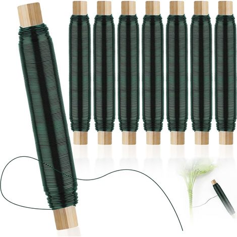 8 Rouleaux Fils Fer Souple Vert, Fil Jardinage Longueur 35m x 0,70mm, Fil Métallique Fleuriste Jardin, Fils Reliure Art Floral pour Fixation Plantes, Artisanat, Travaux Manuels et Décoration (1/5)