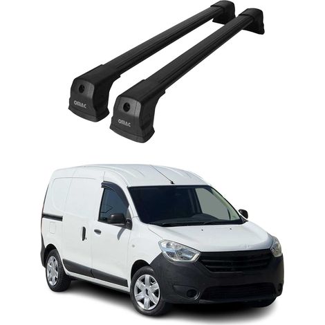 OMAC Barres de toit compatibles avec Dacia Dokker 2012-2022 – 2 barres – Antivol inclus – Aluminium Noir (1/4)