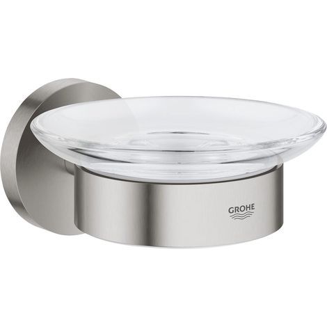 Soap Dish with Holder, Concealed Fixings, Stainless Steel, Glue or Screw Mounting, for Bathroom (1/3)