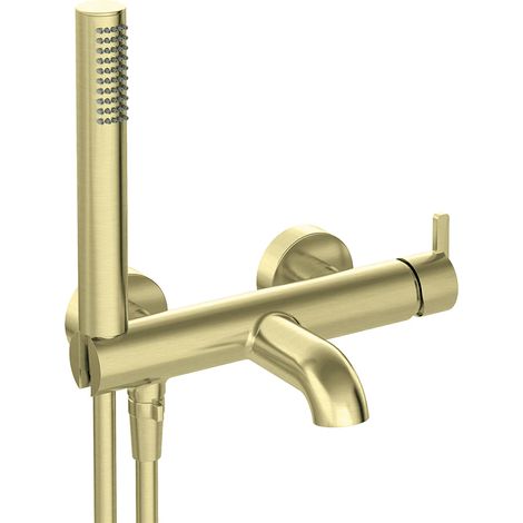 Badewannenarmatur mit Duschset, Gold gebürstet, SILIA-30 (1/3)