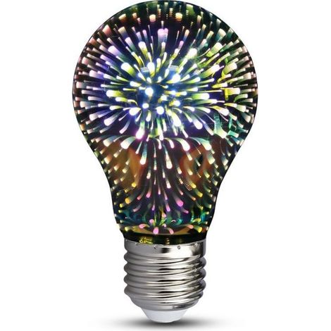 Lampada A Led E27 A60 Bulbo Filamento Effetto Speciale 3D In Vetro 3W 3000K SKU-2704 (1/5)