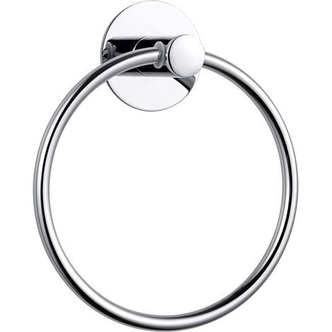 Selbstklebender Handtuchring fürs Badezimmer, robuster Handtuchring, Edelstahl, Chrom – 2 Stück (1/4)