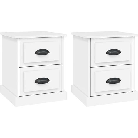 Set di 2 comodini con cassetti 39 x 39 x 47,5 cm multistrato bianco DEC034879