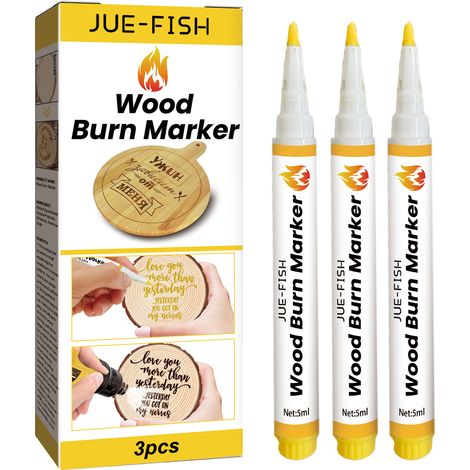 Jue-Fish – Stylo à pyrogravure sur bois – DIY : sous-verres en bois, planches à découper, pyrogravure, stylo de marquage sur bois (1/5)
