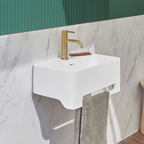 SANYCCES CORK Lavabo Mural Suspendido Rectangular Gel Coat Blanco Mate - ref: LV3060503120WM (1/2)