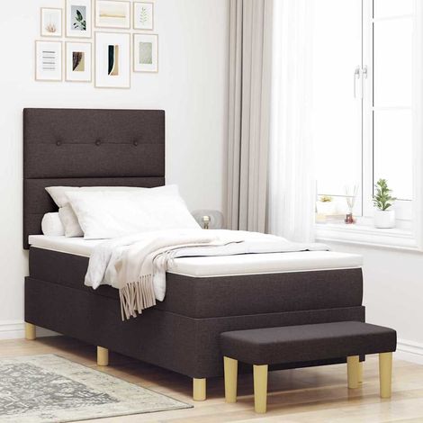 vidaXL Boxspringbett mit Kopfteil Dunkelbraun 200 x 80 cm Stoff (1/5)