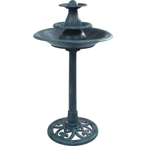vidaXL Fuente de baño para pájaros plástico verde 50x91 cm (1/2)