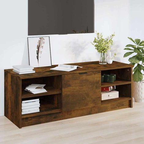 vidaXL TV Cabinet Smoked Oak 102x35,5x36,5 cm Engineered Wood (1/5)