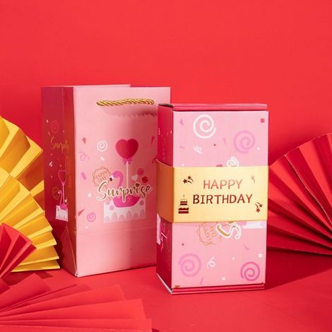 Lot de 6 tirelires créatives en forme d'enveloppe - Cadeau d'anniversaire - Rose (1/5)