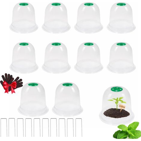 10 Pièces Cloche Jardin Potager, PVC Transparent, Valve Réglable, Protection Gel Et Vent, Pour Légumes Et Fleurs