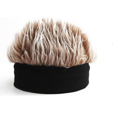 Bandeau de Perruque Créatif, Chapeau en Tricot, Bonnet de Cheveux Unique pour les Fêtes, Bandeau élastique Gris/noir 48-58cm (Café) (1/5)