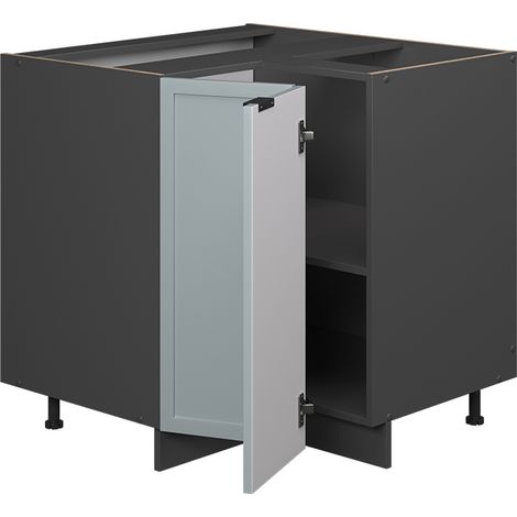 Eckschrank Fame-Line, Hellblau-grau, 80.5 cm , AP Eiche, Vicco