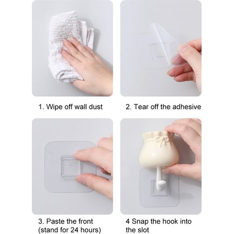 Accroche-mur décoratif forme chat porte-bonheur, sans perçage, autocollant, pour clés, chapeaux, serviettes, couleur bleue (1/5)