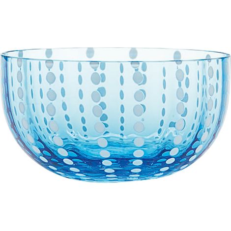 Zafferano Set 6 Ciotolette Perle bowl in Vetro Artigianale Colore Acquamarina Design Elegante e Moderno per la Tavola Raffinata e Colorata