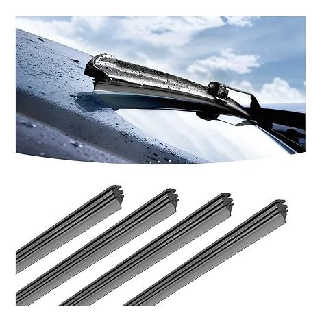 Noir Balais Dessuie-Glace Recharges Remplacement Voiture Véhicule Insérer Bandes, Accessoires Nettoyage De Bandes De Caoutchouc Universelle Pour Pare-Brise Essuie-Glaces Désossés (80CM) (1/5)